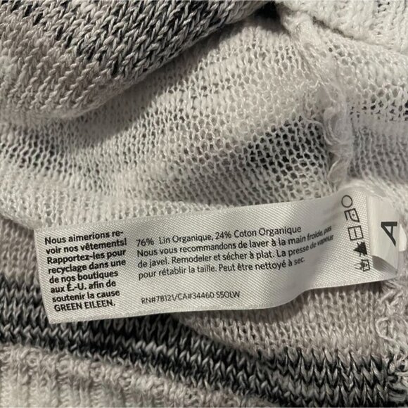 Eileen Fisher Size Small  Top Blouse Long Sleeve Linen Blend Pull Over - Picture 8 of 9